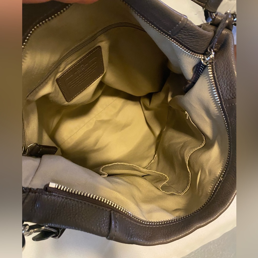 Coach Convertible Parker Brown/Grey Leather Hobo - Picture 11 of 13